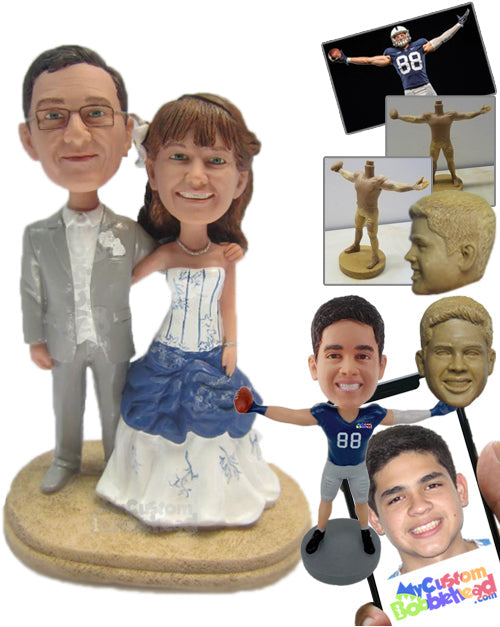 Classy Wedding Couple Wearing A Formal Attire Personalized Bobblehead