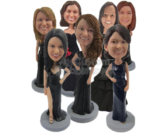 Custom Bobblehead Bridesmaids, Wedding Bridal Party - Wedding & Couples Bridesmaids Personalized Bobblehead & Cake Topper