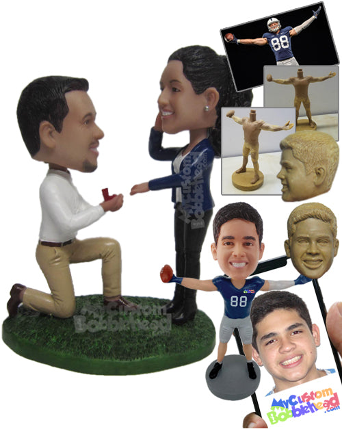 Traditional Wedding Proposal Personalized Bobblehead