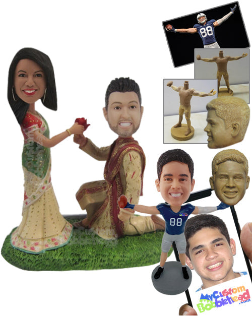 Indian Traditional Wedding Proposal Personalized Bobblehead