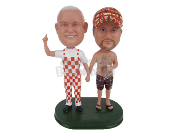 Happy Same-Sex Couple Holding Hands Personalized Bobblehead