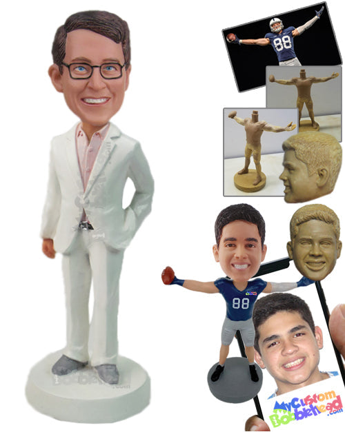 Best Man in Trendy Formal Outfit Personalized Bobblehead