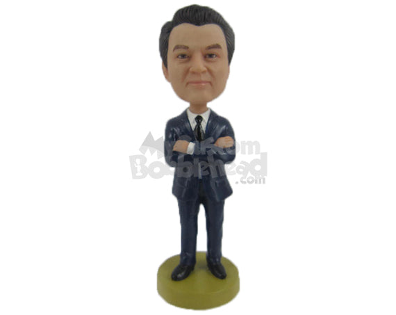 Custom Bobblehead Elegant Best Man In Trendy Formal Attire - Wedding & Couples Groomsman & Best Men Personalized Bobblehead & Cake Topper