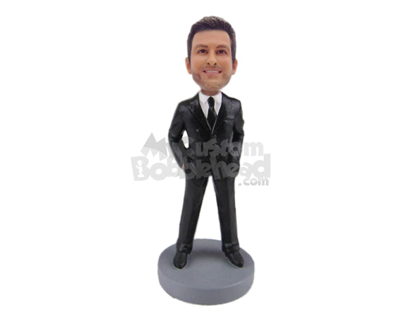 Custom Bobblehead Handsome Groom Or Groomsman In Formal Wedding Attire - Wedding & Couples Groomsman & Best Men Personalized Bobblehead & Cake Topper