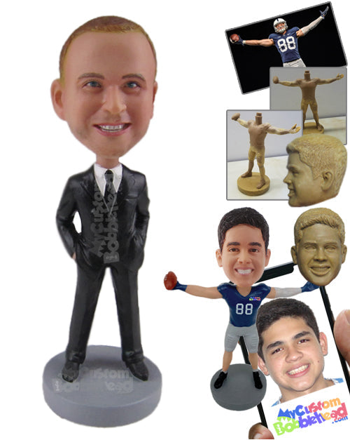 Stylish Groomsman with Both Hands in Pockets Personalized Bobblehead