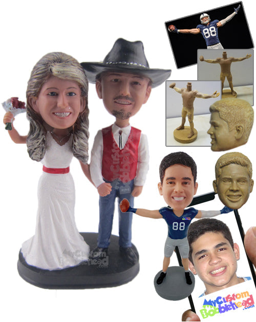 Wedding Couple in Formal Attire for Big Day Personalized Bobblehead