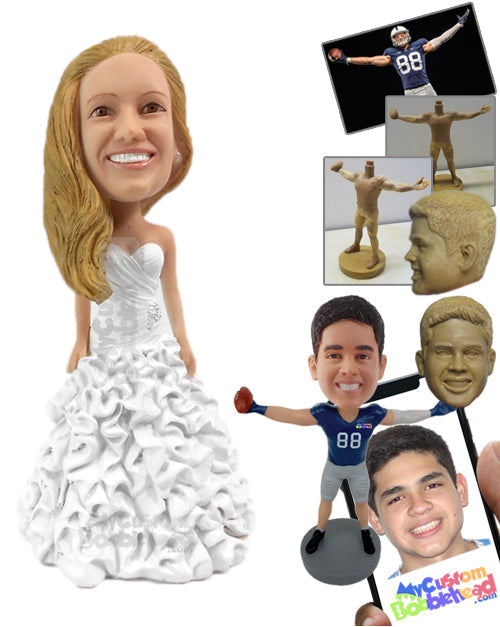 Gorgeous Bride Wearing an Elegant Gown Personalized Bobblehead