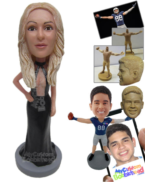 Super Model Bridesmaid in Sexy Gown Personalized Bobblehead