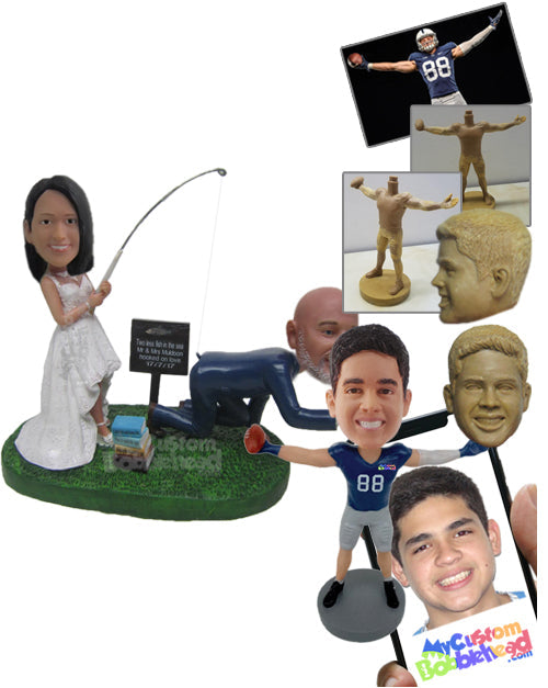 Catch the Groom Wedding Couple Theme Personalized Bobblehead