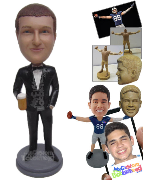 Best Man with Beer Mug Personalized Bobblehead