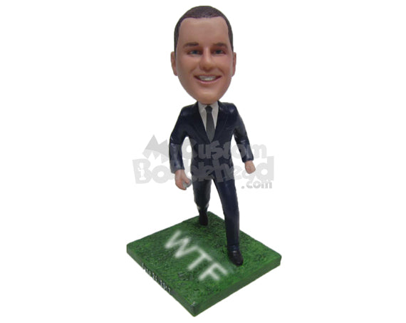 Custom Bobblehead Handsome Best Man In Classy Formal Attire - Wedding & Couples Groomsman & Best Men Personalized Bobblehead & Cake Topper