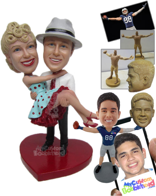 Dancing Old Fashioned Couple Personalized Bobblehead