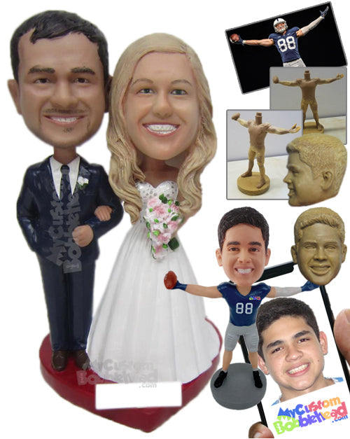 Newlywed Couple Holding Hands Ready for Their Photo Shoot Session Personalized Bobblehead