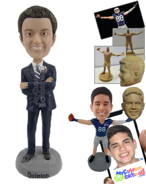 Best Man Wearing Formal Outfit Ready for the Ceremony Personalized Bobblehead