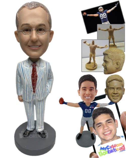 Father Of The Bride Wearing Classic Formal Outfit Personalized Bobblehead