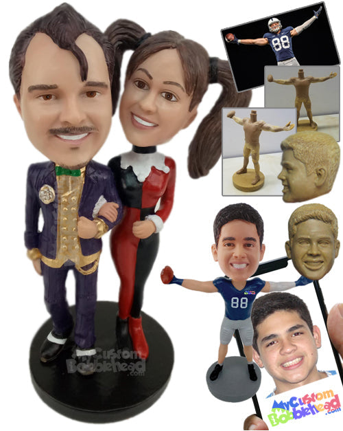 Life Loving Couple Heading to a Costume Party Personalized Bobblehead