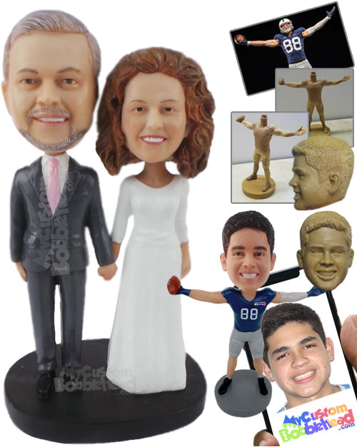 Wedding Couple in Gorgeous Outfits Personalized Bobblehead