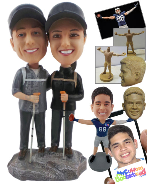 Hiking Outdoor Couple Personalized Bobblehead