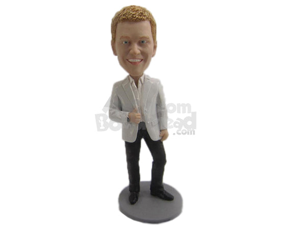 Custom Bobblehead Cool Dude Wedding Best Man In Formal Attire - Wedding & Couples Groomsman & Best Men Personalized Bobblehead & Cake Topper