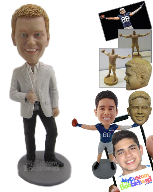 Cool Dude Wedding Best Man in Formal Attire Personalized Bobblehead