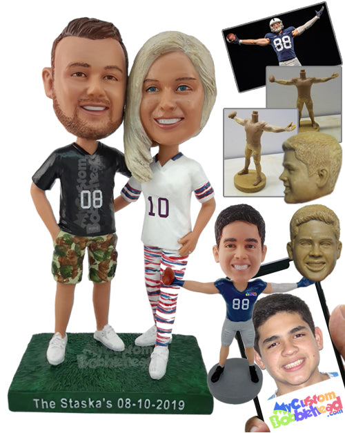 Smart Couple Wearing Casual Sport Clothes Personalized Bobblehead