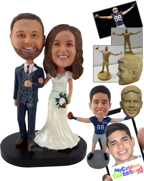 Gorgeous Couple Dressed Up for the Perfect Wedding Personalized Bobblehead