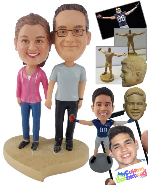 Casual Couple Wearing Comfortable Clothes Personalized Bobblehead