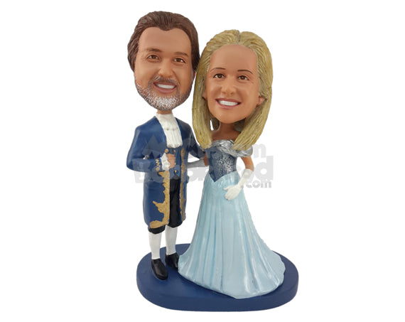 Custom Bobblehead Fancy Couple Dresser For The Moment - Wedding & Couples Couple Personalized Bobblehead & Cake Topper