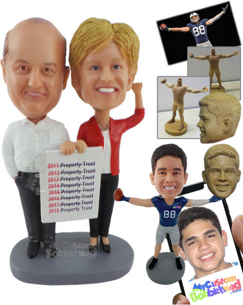 Couple Running Their Own Property Business Personalized Bobblehead