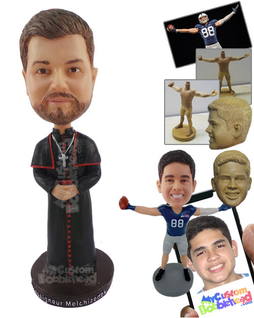 Priest Wearing His Gown Ready to Perform Rituals Personalized Bobblehead