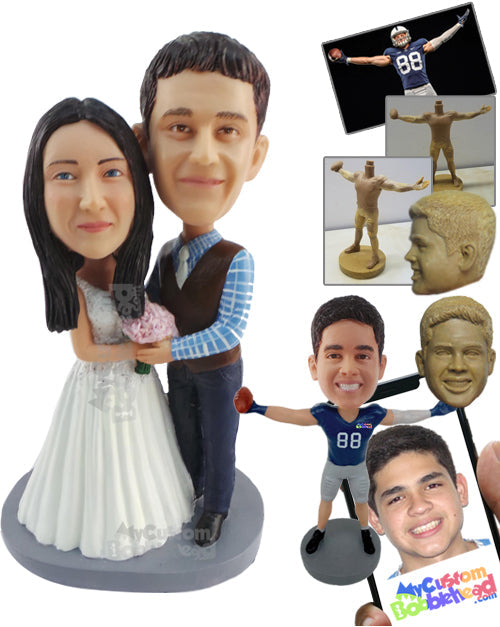 Woman and Man in Formal Attire Personalized Bobblehead