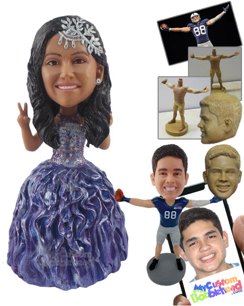 Woman in Fancy Gown Personalized Bobblehead