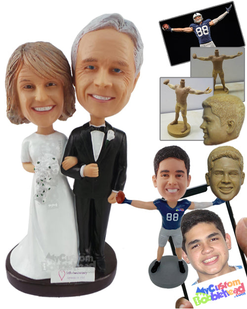 Couple Dressed in Classy Suits and Gowns Personalized Bobblehead