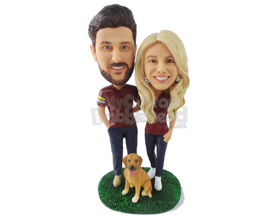 Custom Bobblehead Beautiful Couple With Similar Outfits - Wedding & Couples Couple Personalized Bobblehead & Cake Topper