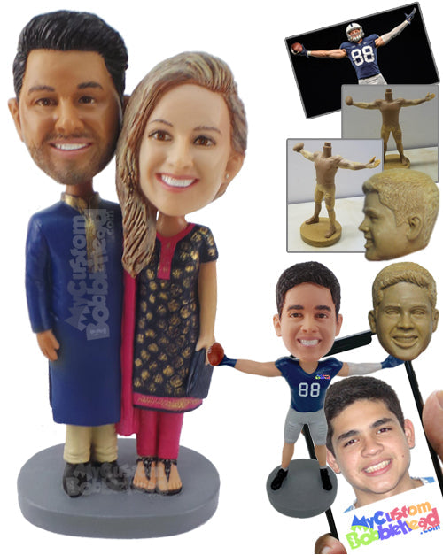 Muslim Couple Wearing Their Cultural Dress Personalized Bobblehead