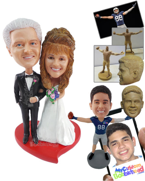 Beautifully Married Couple Wearing Gowns and Suits Personalized Bobblehead