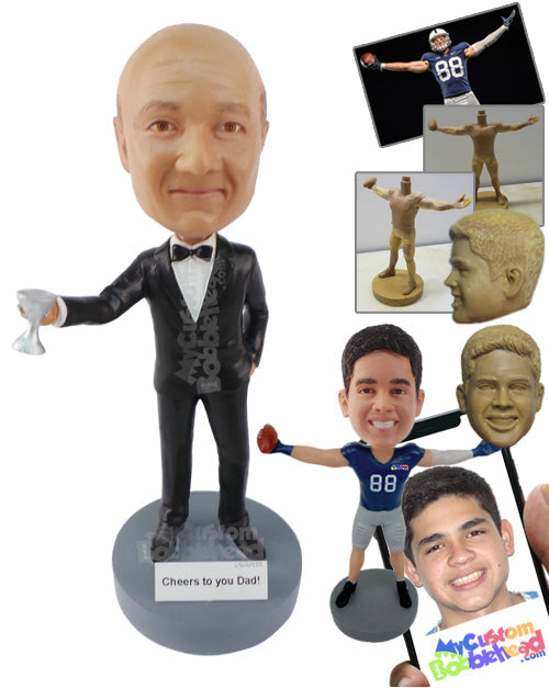 The Couple's Father Dressed in a Fancy Suit Personalized Bobblehead