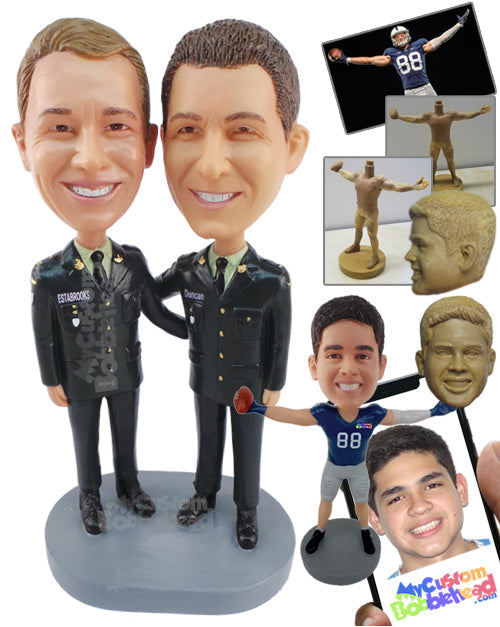 Officer Couple Wearing Their Uniforms While Posing Personalized Bobblehead