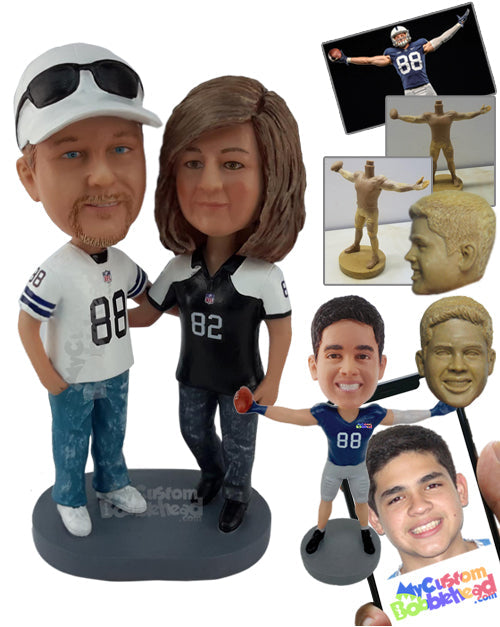 Baseball Couple in Favorite Jerseys Personalized Bobblehead