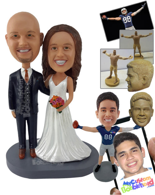 Officer with His Wife Who Just Married Personalized Bobblehead