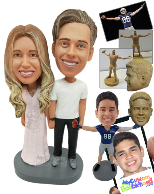 Couple Wearing Simple Clothes Personalized Bobblehead