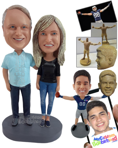 Man Putting Hand on His Wife's Shoulder Personalized Bobblehead