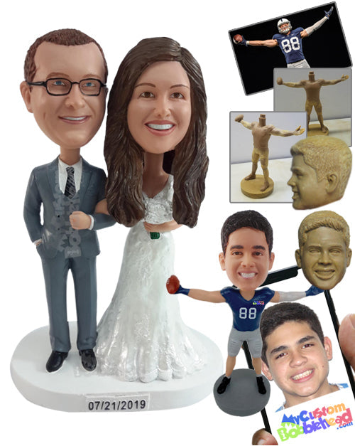 Couple Dressed Beautifully for the Wedding Event Personalized Bobblehead