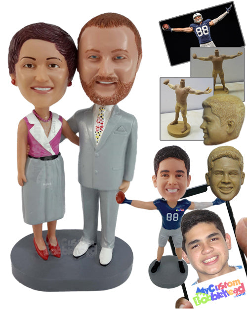 Couple Dressed Formally Holding Each Other's Hands Personalized Bobblehead