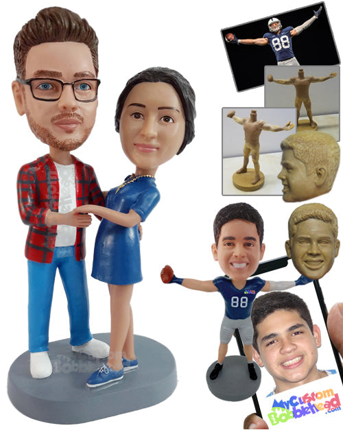 Smart Man Holding Woman in a Beautiful Manner Personalized Bobblehead