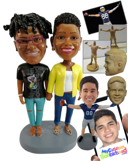 Fashionable Female Couple Wearing Cool Clothes Personalized Bobblehead