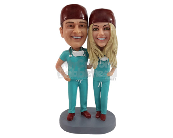 Good-looking Surgical Medical Doctors Ready to Tend the Wounded Personalized Bobblehead