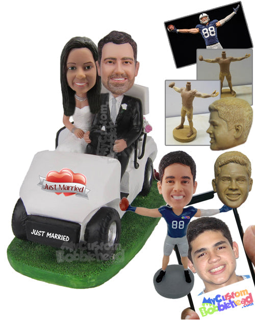 Wedding Couple on Car for New Journey Personalized Bobblehead