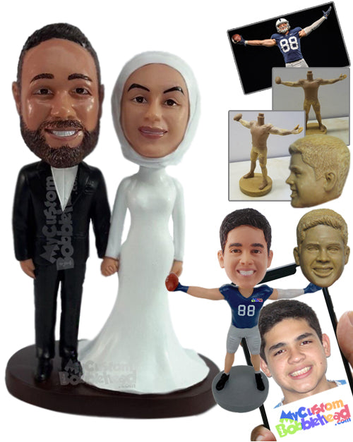 Traditional religious couple wearing a nice long dress  Personalized Bobblehead