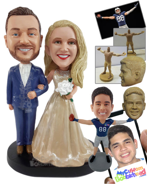 Dream-like Couple Wearing Outstanding Princess Dress and Elegant Male Suit Personalized Bobblehead